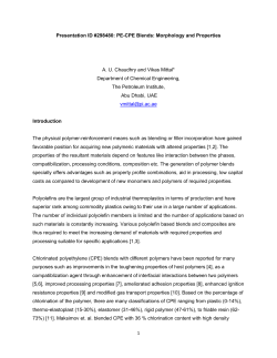 1 Presentation ID #298480: PE-CPE Blends: Morphology