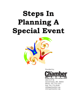 Steps In Planning A Special Event - The Chamber