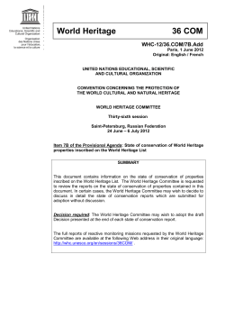 document - UNESCO World Heritage Centre