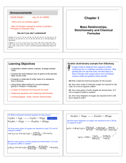 Chapter 3 Stoichiometery 2010
