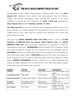 the 2015 `alex`s import` gold cup day