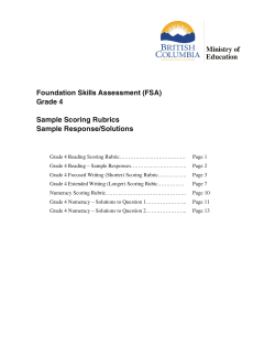 Rubrics and Sample Responses