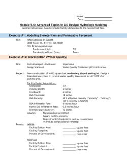 Module 5.6: Advanced Topics in LID Design: Hydrologic Modeling