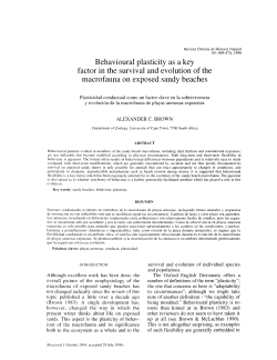 Behavioural plasticity as a key factor in the survival and evolution of