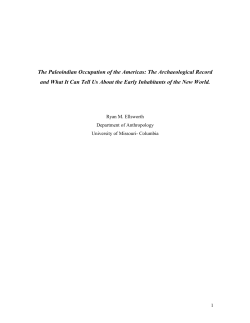 The Paleoindian Occupation of the Americas