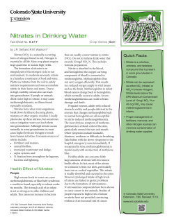 Nitrates in Drinking Water - Colorado State University Extension