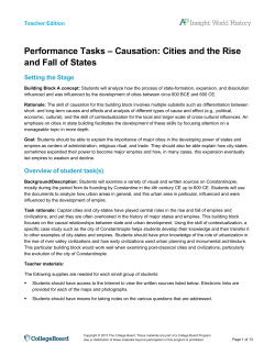 Performance Tasks &ndash; Causation: Cities and the Rise and Fall