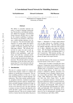 A Convolutional Neural Network for Modelling Sentences