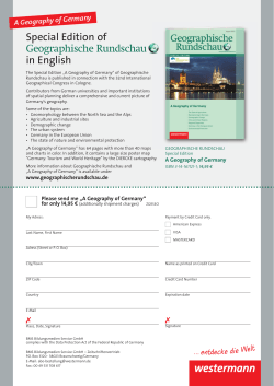 Special Edition of Geographische Rundschau in English