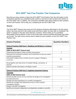Companion Guide - GED Testing Service
