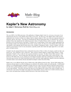Kepler`s New Astronomy