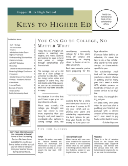 KEYS TO HIGHER ED - Copper Hills High Counseling Center