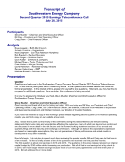 Transcript of Southwestern Energy Company