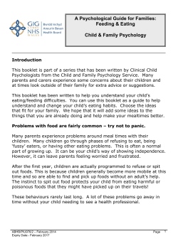 A Psychological Guide for Families: Feeding