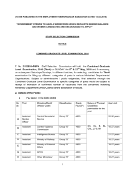 SSC CGL 2016 Notification