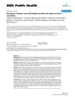 European citizens` use of E-health services: A study of seven countries