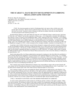 have recent developments in lobbying regulation gone too far?