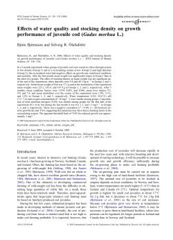 Effects of water quality and stocking density on