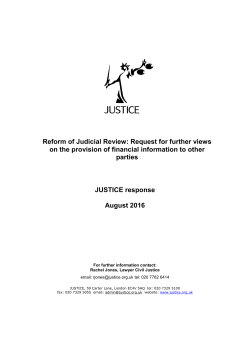 Reform of Judicial Review: Request for further views on the