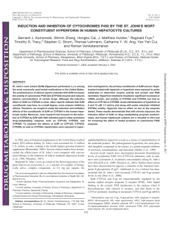 INDUCTION AND INHIBITION OF CYTOCHROMES P450 BY THE