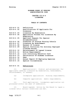 Nursing Chapter 610-X-4 Supp. 3/31/17 4