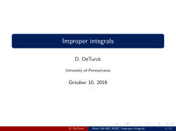 Improper integrals - Penn Math