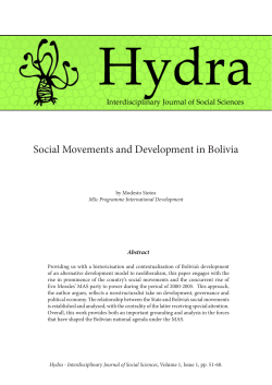 Social Movements and Development in Bolivia
