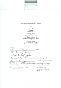 E-sport Fan Motivation - George Mason University