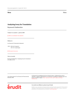 Analysing Irony for Translation