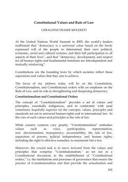 Constitutional Values and Rule of Law