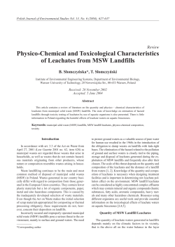 Physico-Chemical and Toxicological Characteristics of Leachates