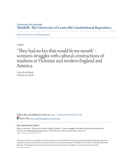 "They had no key that would fit my mouth" : women`s