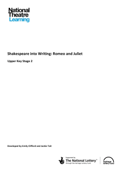 Shakespeare into Writing: Romeo and Juliet