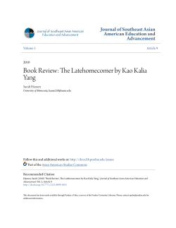 Book Review: The Latehomecomer by Kao Kalia - Purdue e-Pubs
