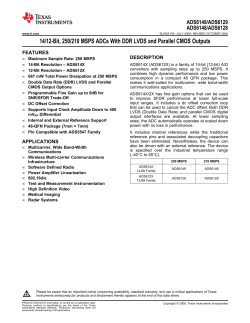 14/12 Bit, 250/210 MSPS ADC with DDR LVDS