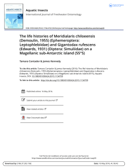 The life histories of Meridialaris chiloeensis