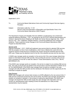 DADS Information Letter No. 11-101: Service Limits and Elimination