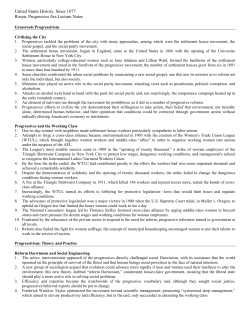 United States History, Since 1877 Rosen, Progressive Era Lecture