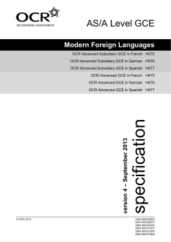 Specification - AS/A Level Modern Foreign Languages