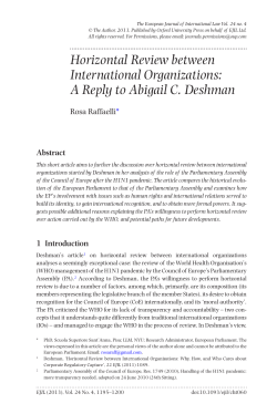 Horizontal Review between International