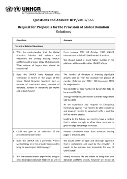 Questions and Answer: RFP/2013/565 Request for