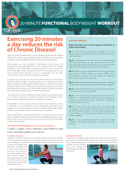 Exercising 20 minutes a day reduces the risk of Chronic Disease!