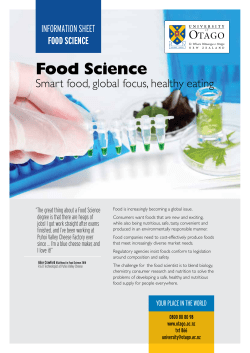 Food Science - University of Otago