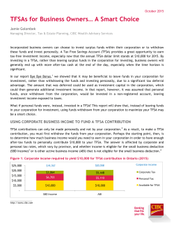 TFSAs for Business Owners&hellip; A Smart Choice