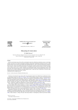 Educating for innovation