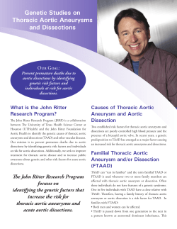 Genetic Studies on Thoracic Aortic Aneurysms and Dissections