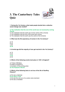 3. The Canterbury Tales Quiz