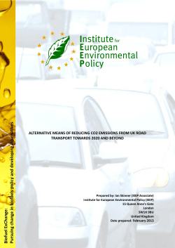 Bio fu el ExCh an ge: Pursu ing ch ange in b io fu els policy and d