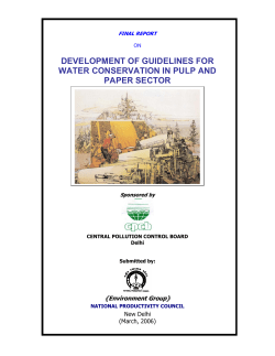 development of guidelines for water conservation in pulp and paper