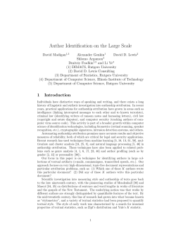 Author Identification on the Large Scale